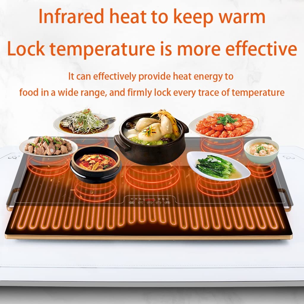 Bandeja calefactora eléctrica, Calentador de Alimentos para Fiestas, Control de Temperatura Ajustable, Adecuado para cenas Familiares, Fiestas