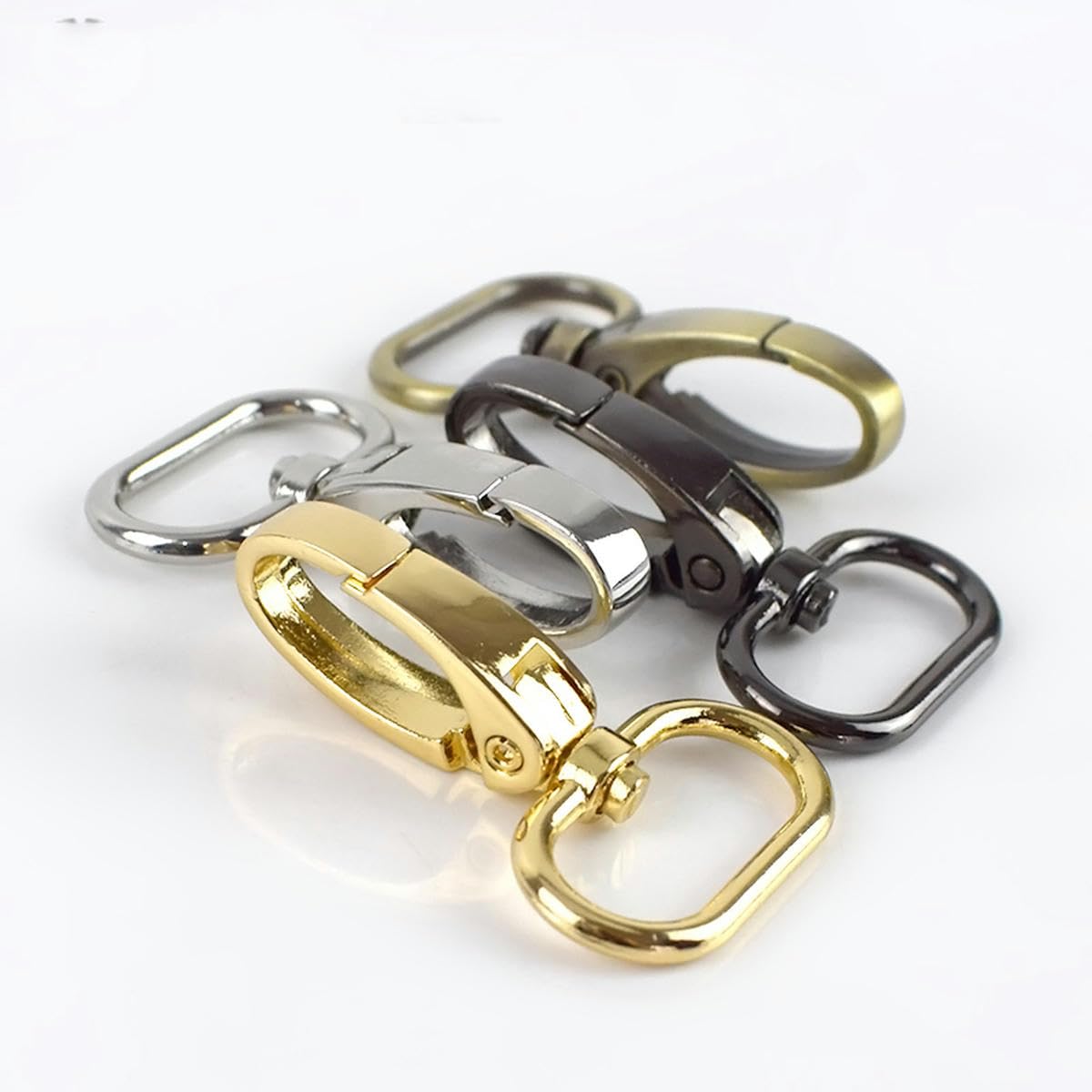 100 piezas 16/20/26/32/38 mm Hebillas de metal Correa para bolso Mosquetón giratorio Langosta Collar con gancho a presión Llavero Accesorios para bolsos DIY-25 mm-Negro