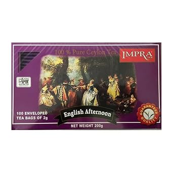 Impra Premium Ceylon Black Tea Collection - 100 Count Individually Enveloped Double-Chamber Tea Bags, 7.05 oz - Pure Sri Lanka Origin Single Source Tea Variety for Hot & Iced Brew Afternoon Blend