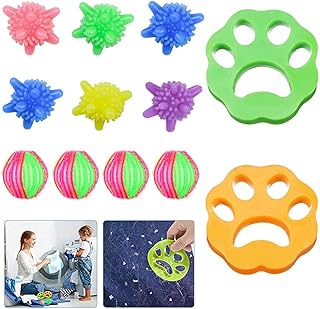 Anti Poil Machine à Laver, 12 PCS Cheveux Animaux Nettoyage Outil pour Machine à Laver, pour Nettoyer Poils d'animaux Domestiques/Cheveux/Débris Coton