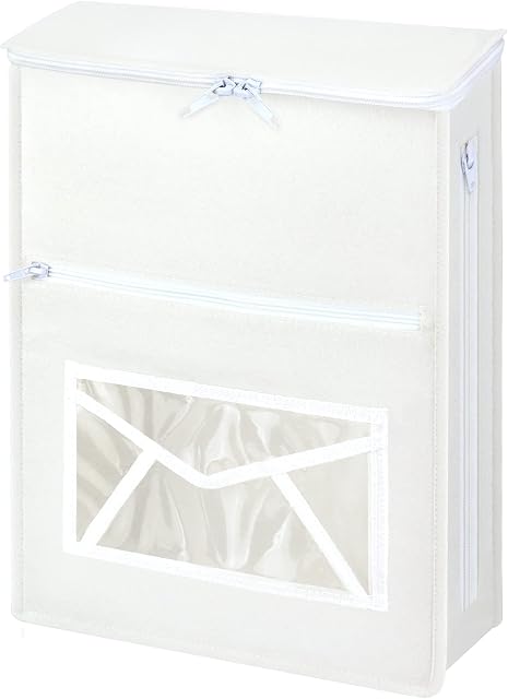 Letter Box Catcher, White Post Catcher for UPVC Glass Wood and Metal Doors, Indoor Felt Letter Box Cages, Mail Catcher for Door Letterboxes, Self-Adhesive or Hanging on Screw Hooks, 12x18 Inches