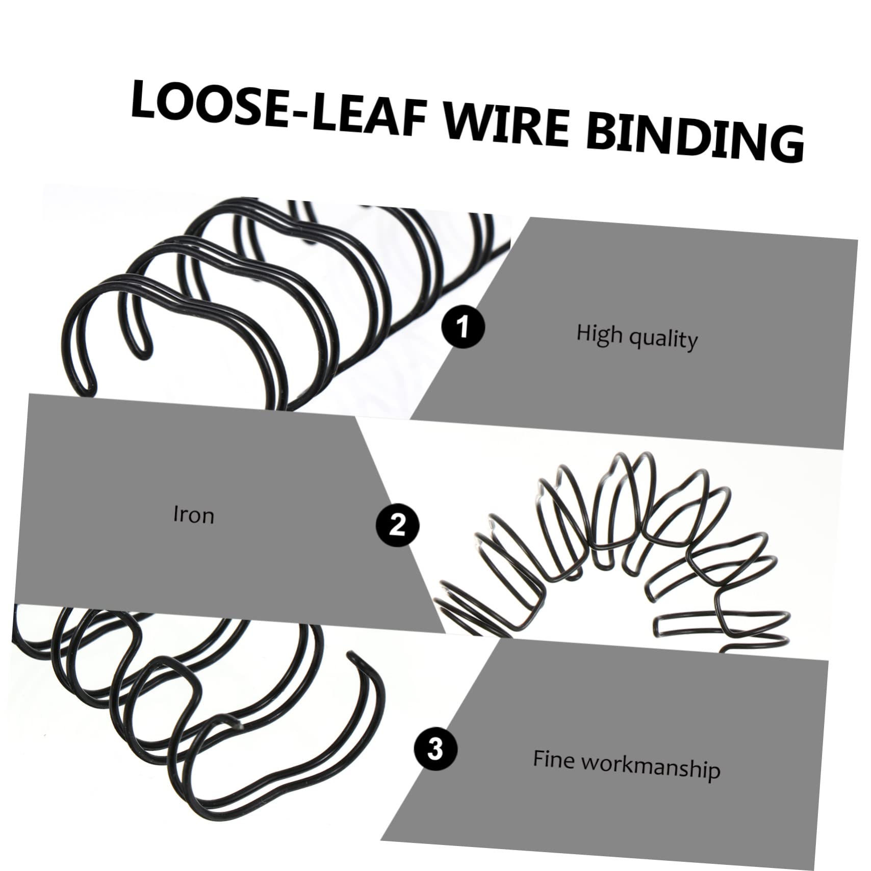 Spiral Coil 50pezzi Ferro Doppio Anello 23 Fori Nero | Compatibile Macchine di Rilegatura a Filo, per Studenti e Insegnanti, Uso Studio e Riunioni