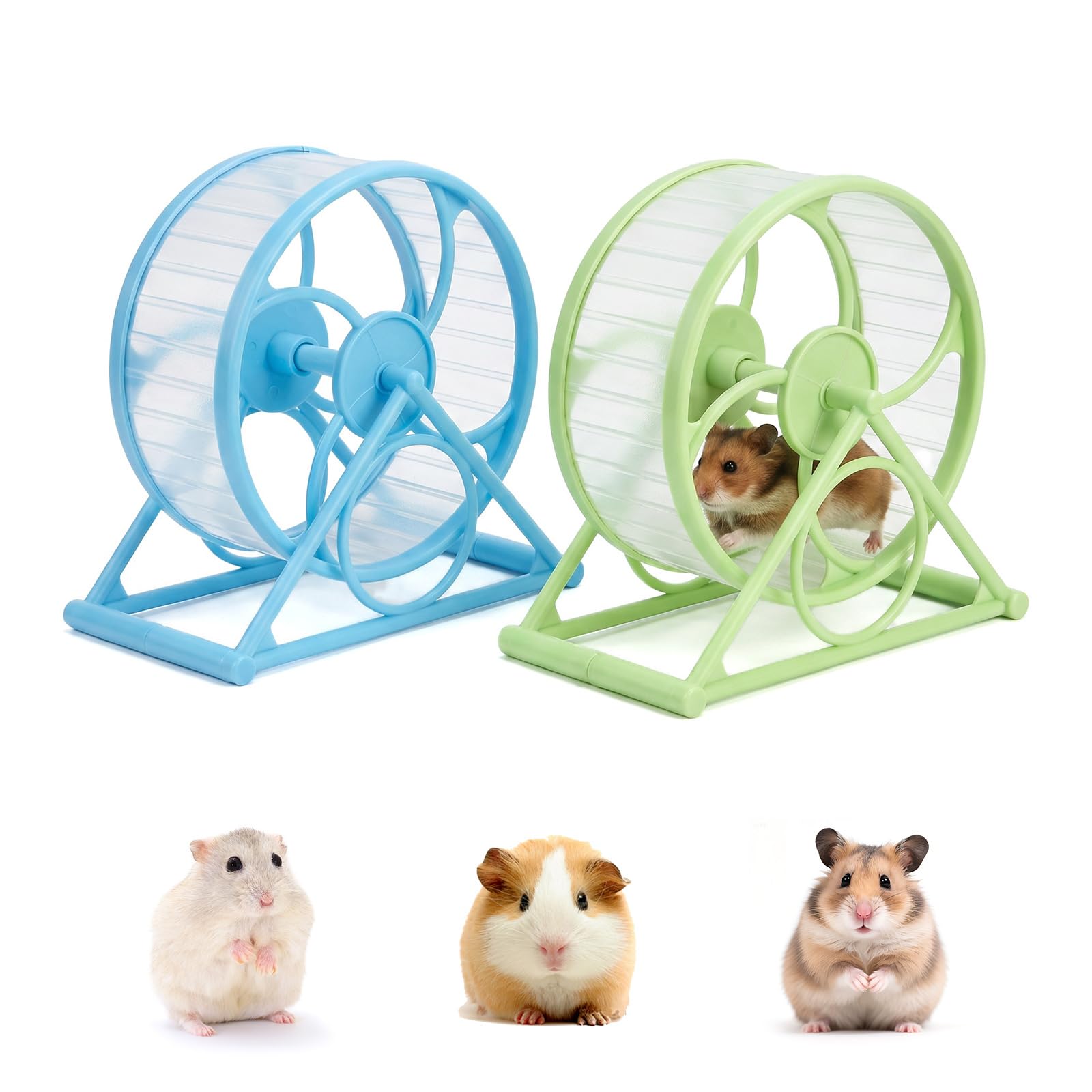 2 Pcs Silent Hamster Wheel, Small Hamster Exercise Wheel, 5.5cm/2.17in Wide Gerbil Wheel, Quiet Spinner Hamster Running Wheels for Gerbil Dwarf Syrian Hamster Rat Mice