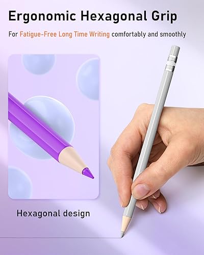 Miniatura 3 de Four Candies Lápices mecánicos de colores, lápices mecánicos borrables con sacapuntas y bolsa, herramientas de dibujo estéticas, ideales para