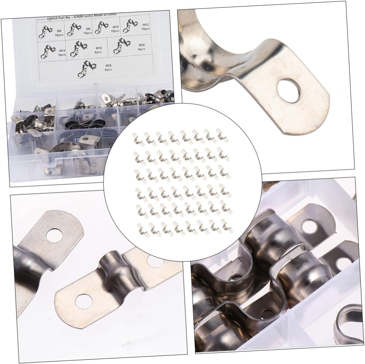 66pcs Rigid Strap Clamp for Tube and Pipe Securing Heavy-duty Tension Clips for Plumbing Petrochemical and Power Supply Applications