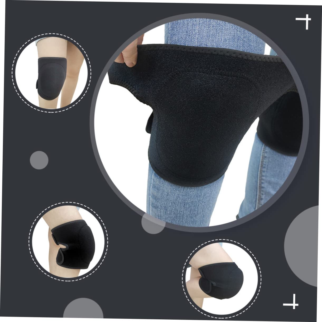 Happyyami Knee Pads for Women Construction Protective Pads Elastic Sleeves Dance Cushion White