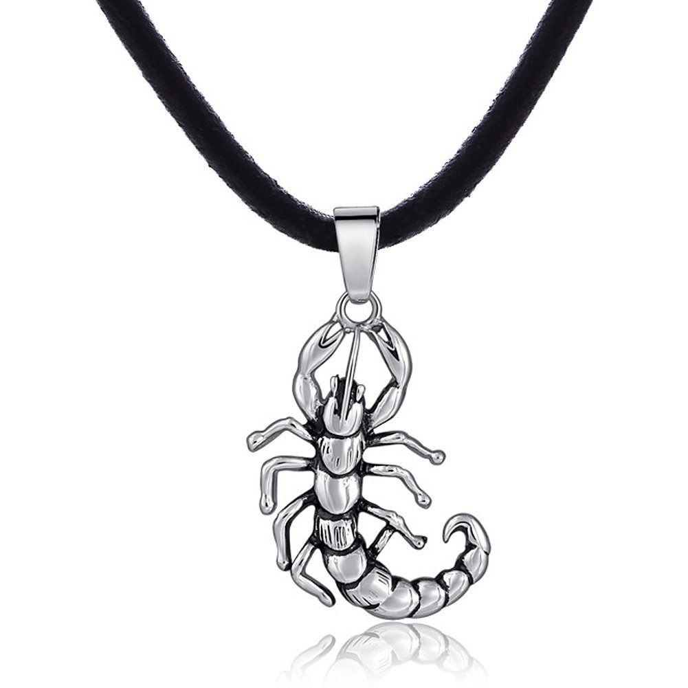 DonDonCollar de cuero para hombre 50 cm con colgante de acero inoxidable - diferentes modelos