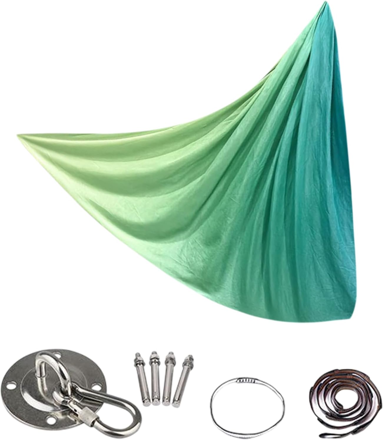 Aerial Silks - Lightweight Stretch Gymnastics Fabric for Home Training, Sensory Hammock Equipment with Strong Sewn Loops and Adjustable Rigging, Ideal for Indoor Outdoor Home Gym Exercise