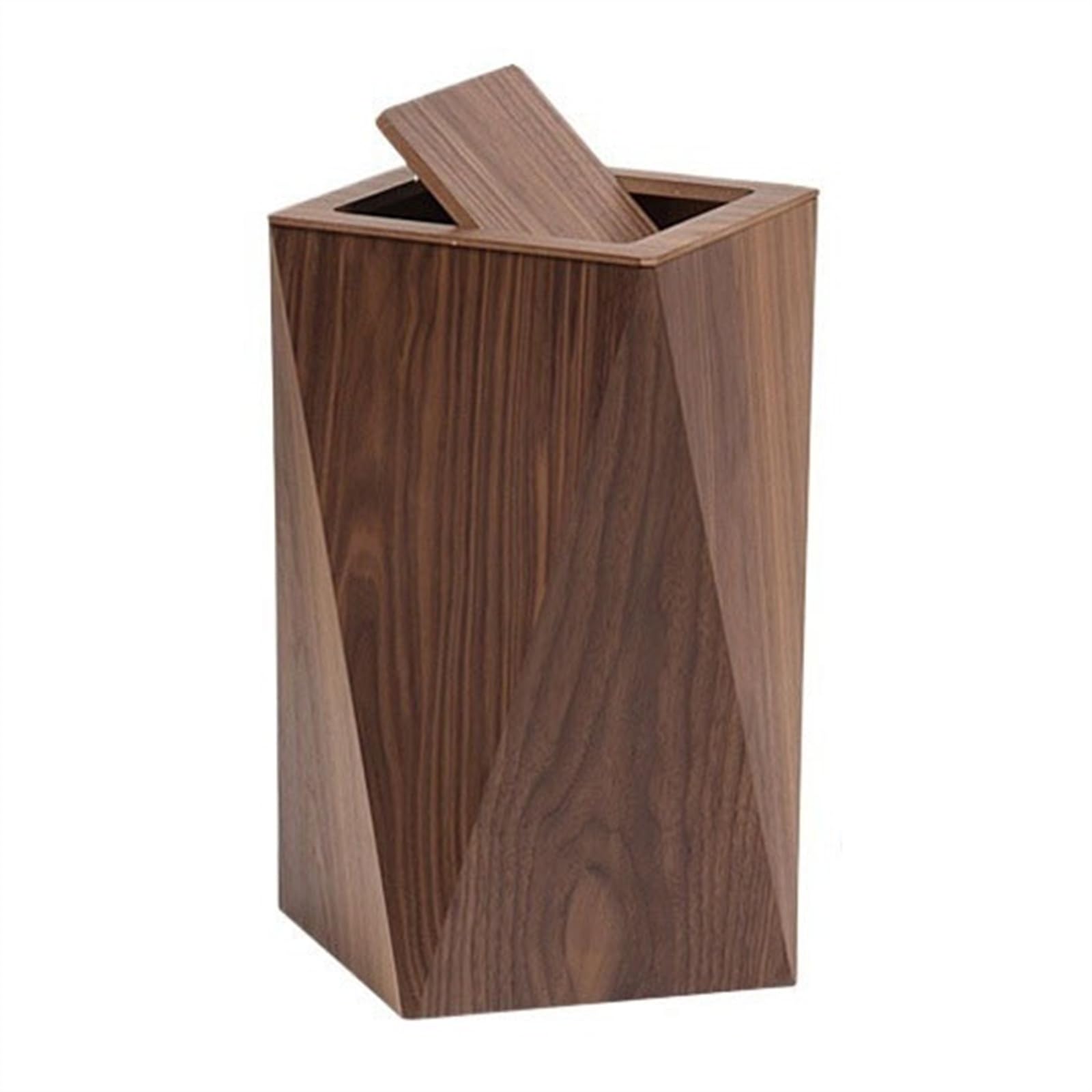 Poubelle en bois pour chambre et salon avec couvercle basculant pratique