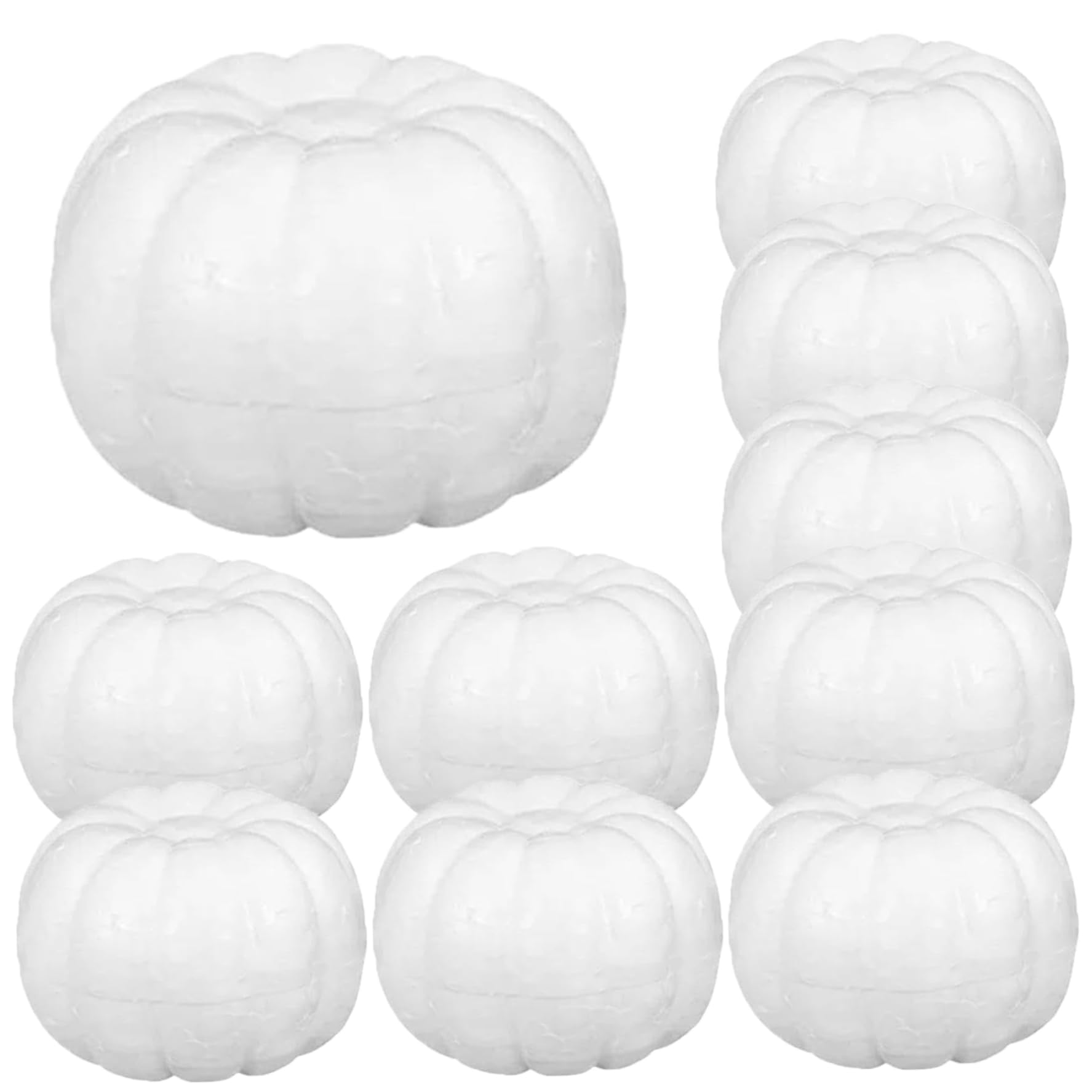 Ameble Foam Pumpkins 10Pcs 3.15in Realistic White Pumpkins Paintable Carvable Pumpkin DIY Foam Pumpkin for Crafts Halloween Decorations Halloween