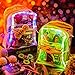 Amylove 2 Pcs Clear Backpack Glowing Backpack LED Backpack Glow Clear Book Bag Rave Accessories Transparent Waterproof Backpack for Women Men Festival Halloween Party Music Festivals School Sport