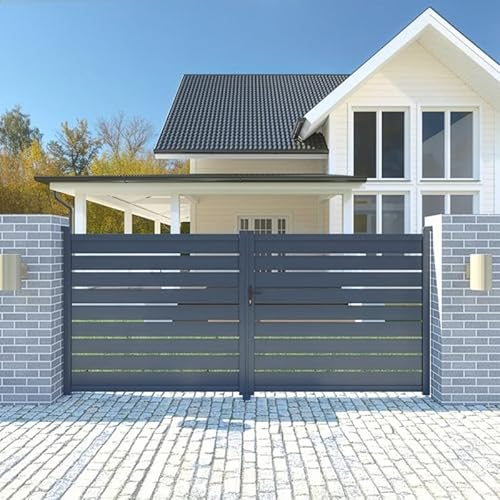 X-Metal Portail Battant Ajouré en Aluminium 300x140 cm | Anthracite