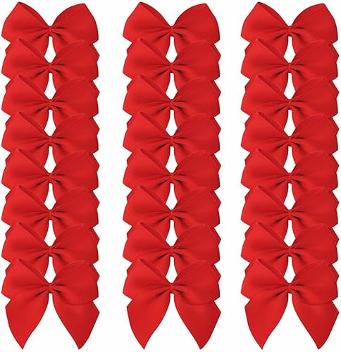 Miniatura 2 de 50 piezas mini lazos de cinta de satén de 1.6 pulgadas para manualidades, pequeños lazos rojos para decoración de Navidad Embalishement (1.6"-Rojo)
