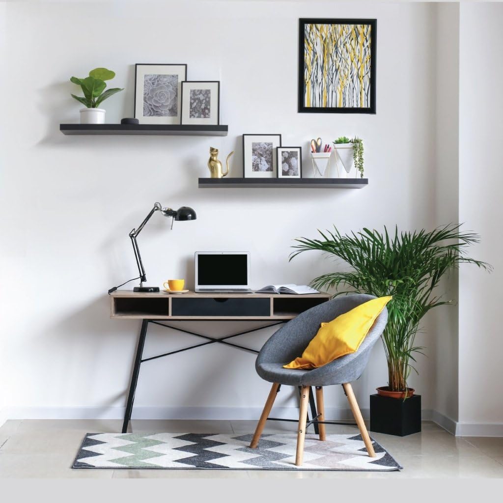 Gneric Floating Shelves, 23.6inch Black Hanging Shelf for Bathroom, Bedroom, Toilet, Kitchen, Office, Living Room Decor