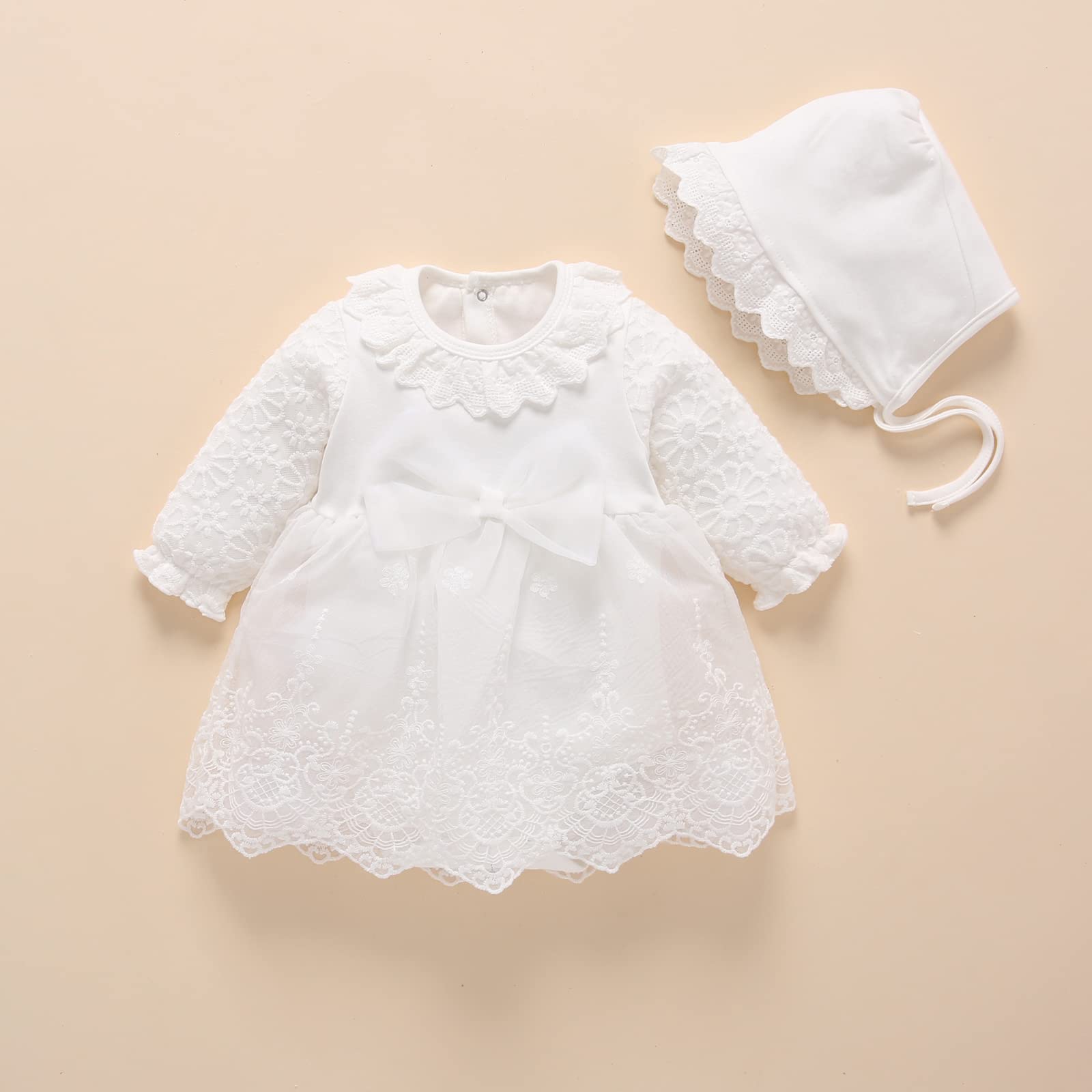 Conjunto de vestido para niña recién nacida de 0, 3 y 6 meses, vestido rosa de princesa, blanco, traje de bautizo, vestido de fiesta, sombrero y zapatos