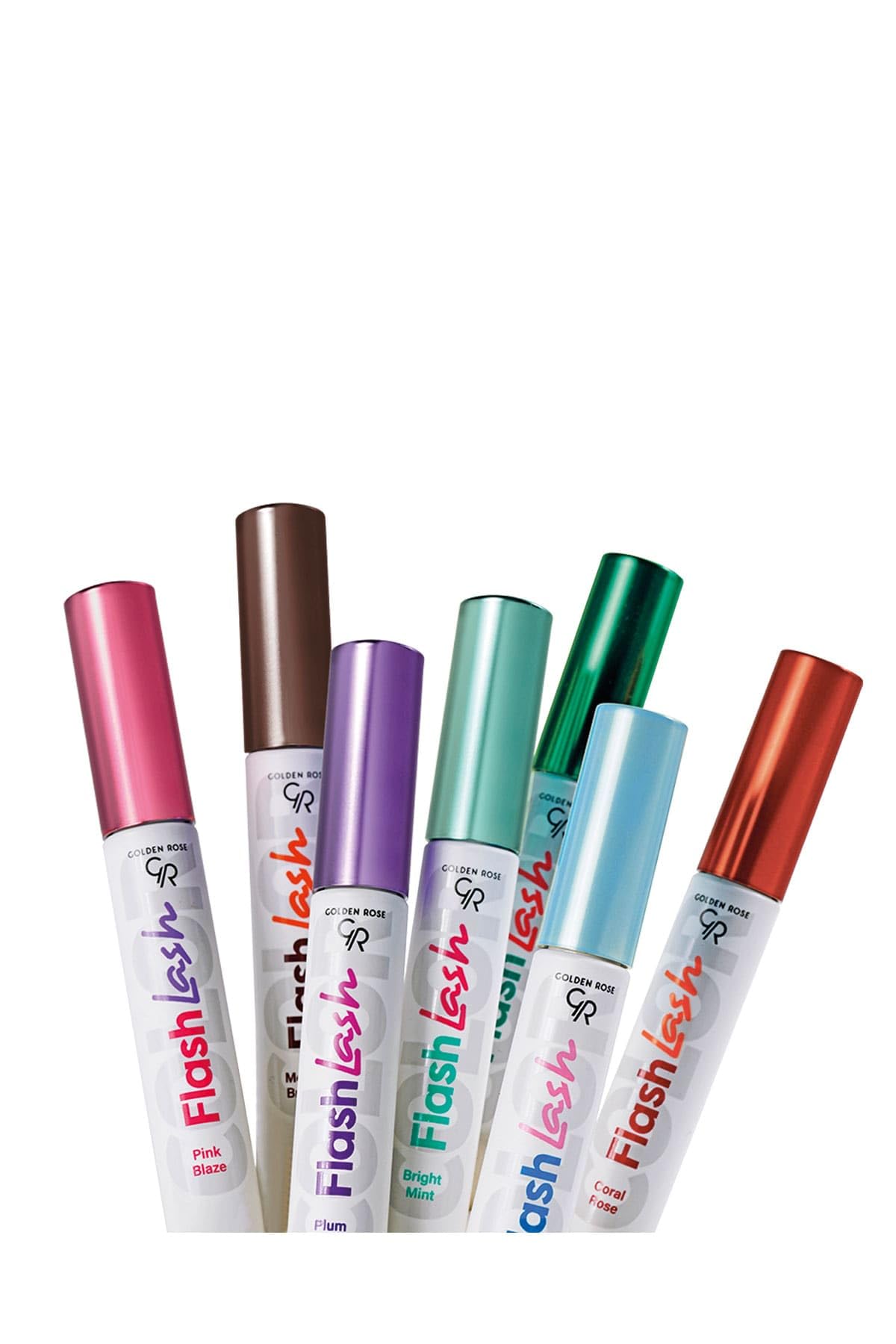 Golden Rose Flash Lash Colored Mascara No: 09 Deep Plum - Renkli Maskara (4 paketi)