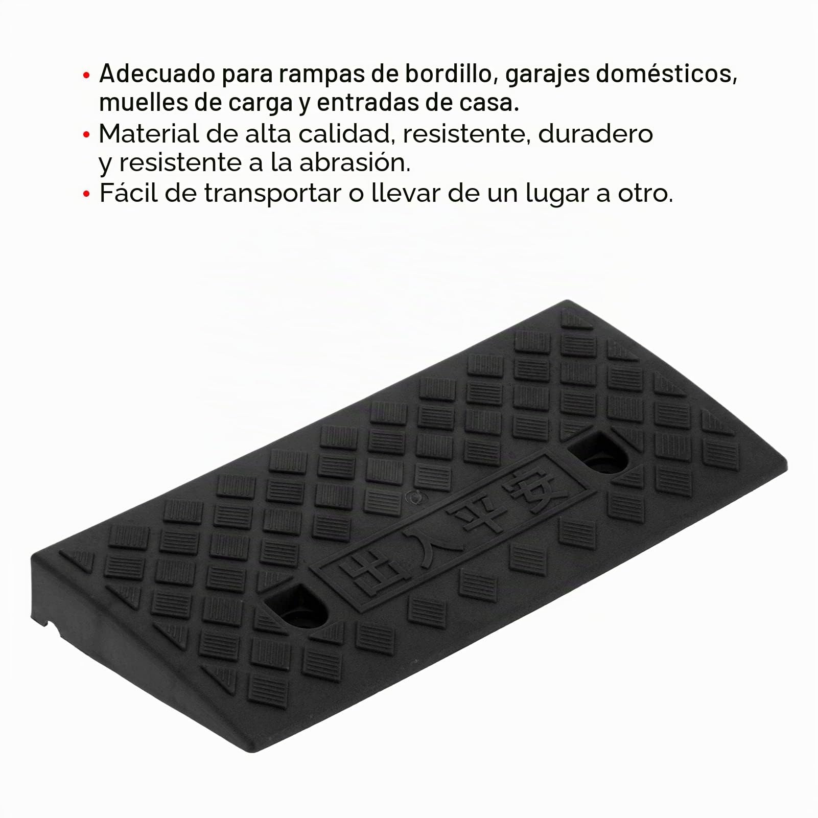 Rampa de umbral portátil de Alta Resistencia para Coches, sillas de Ruedas, rampa de bordillo de plástico de 5 cm de Espesor, rampa de umbral portátil(Negro)