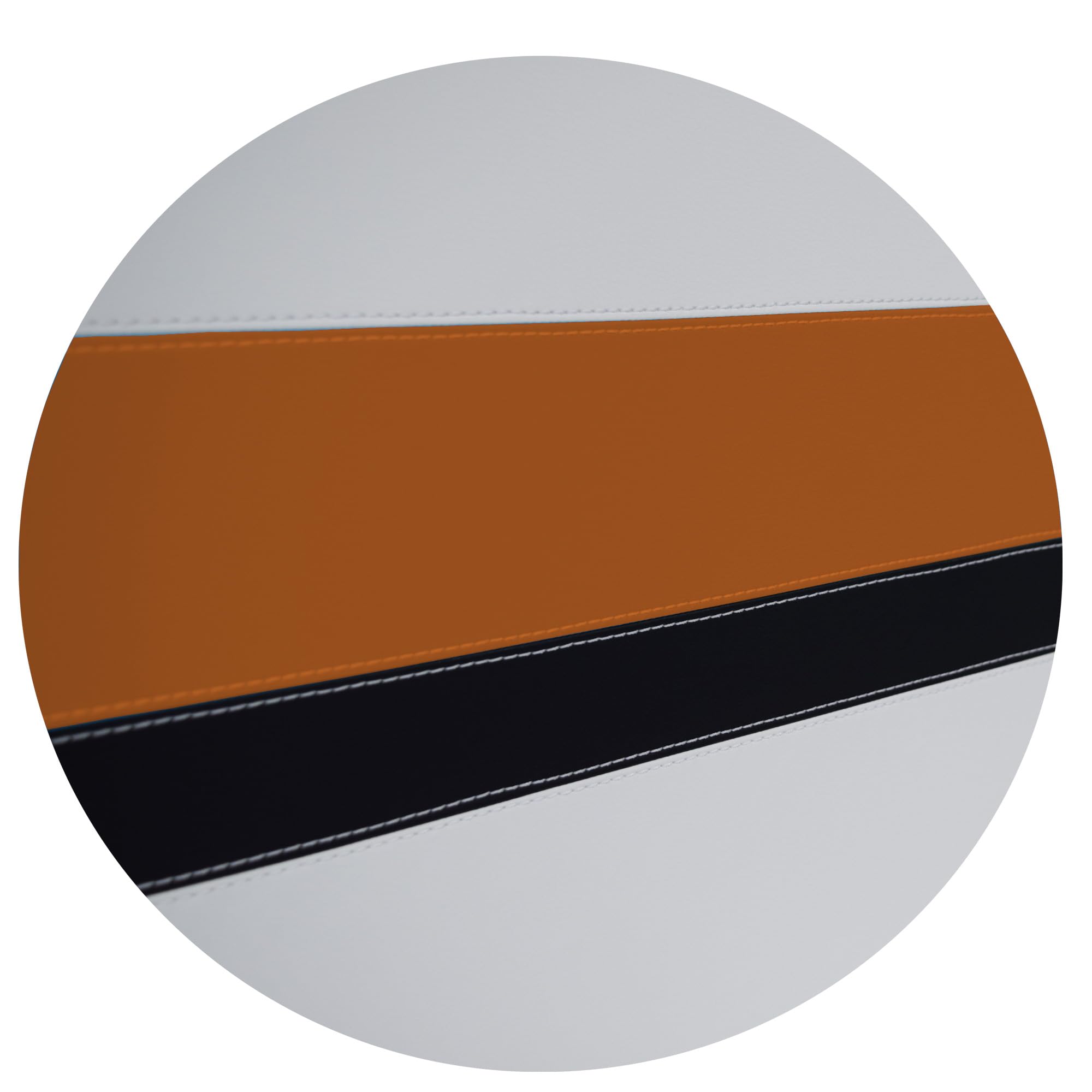 ONEK-DECCO Cabecero de Cama tapizado en Polipiel Mod. Bristol, Acolchado de Espuma,de niño, Juvenil y Matrimonio, Cabezal de Colgar Altura 70cm. (105x70, Blanco-Negro-Naranja)