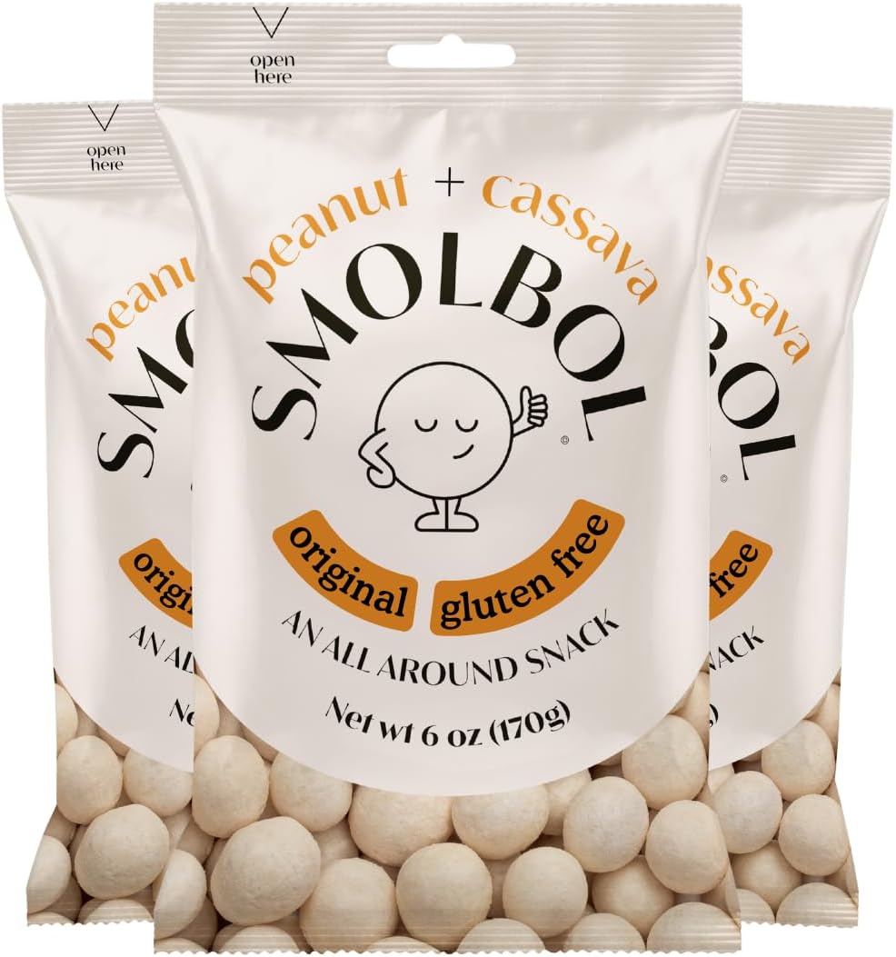 Crunchy Peanuts | Roasted and Lightly Salted | Gluten-Free Cassava Crust | No Sugar | Plant Protein Snack | Birthday Snacks for Kids | Party Snacks for Adults | Family Size | 6oz (Pack of 3)