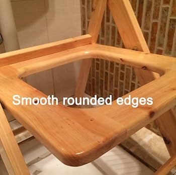 Amazon.co.jp: ポータブル木製便座椅子、高齢者折りたたみ便器