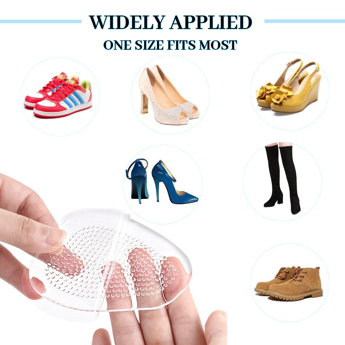 3 Paia Cuscinetti per Avampiede, Gel Metatarsal Pads per Metatarsalgia, Soletta Auto-adesiva,Antiscivoloc per Tacchi alti per Tacchi alti Sollievo per Dolori Nell'avampiede(Trasparente)