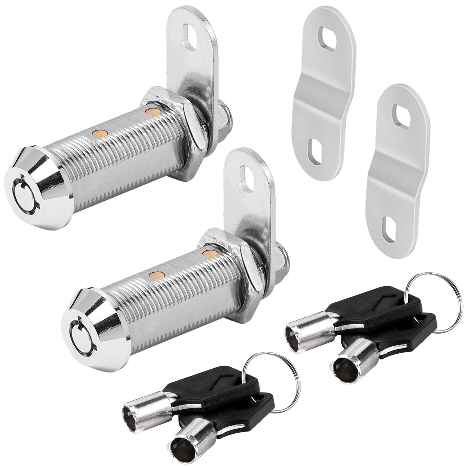 Sissinda Cam RV Storage Locks Keyed Alike, 1-1/2" Fits 1-1/4" Max Door Thickness, Compartment Locks for Camper Trailer Cabinet With Keys (2 Pack)