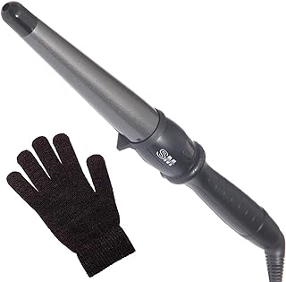 Curling Wand with Advanced Thermal TechnologyHair Curling Wand SM LITERS BEAUTY Professional Dual Voltage Hair Wand with Ceramic Barrel Cool Tip and Auto Shut Off - Travel Curling Iron Hair Styling Tool CurlerHair Waver Pear Flower Cone LCD Fast Heat-up (Black25-28- 32mm)