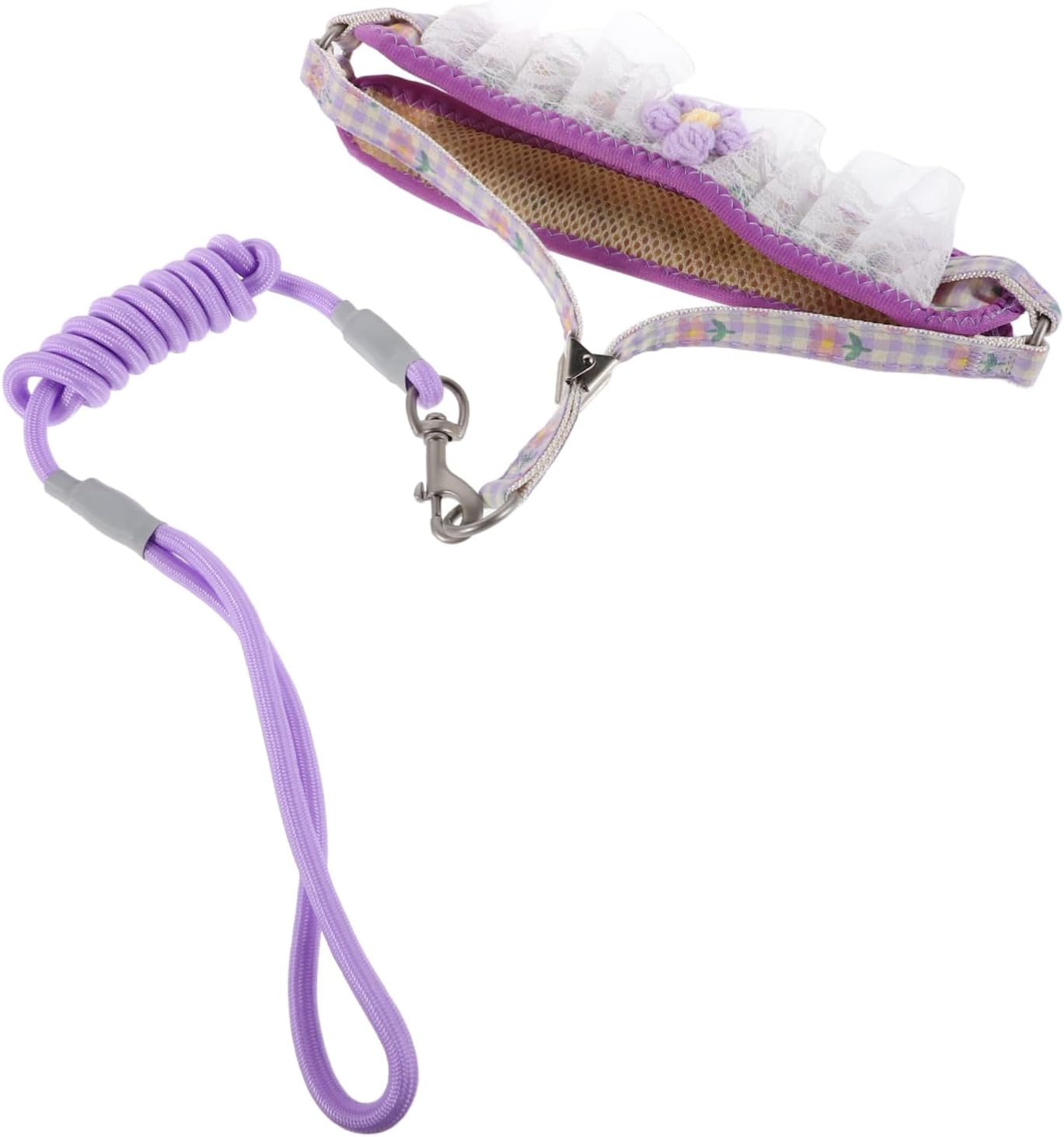 COLLBATH Dog Harness Leash Set Small Cat Harness Nylon Leash Adjustable Fit for Puppies and Kitten Walks