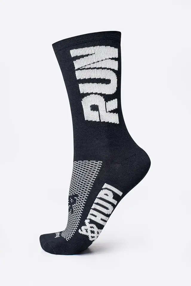 Meia Hupi Run para Corrida Preto/branco, Cor: Preto/branco