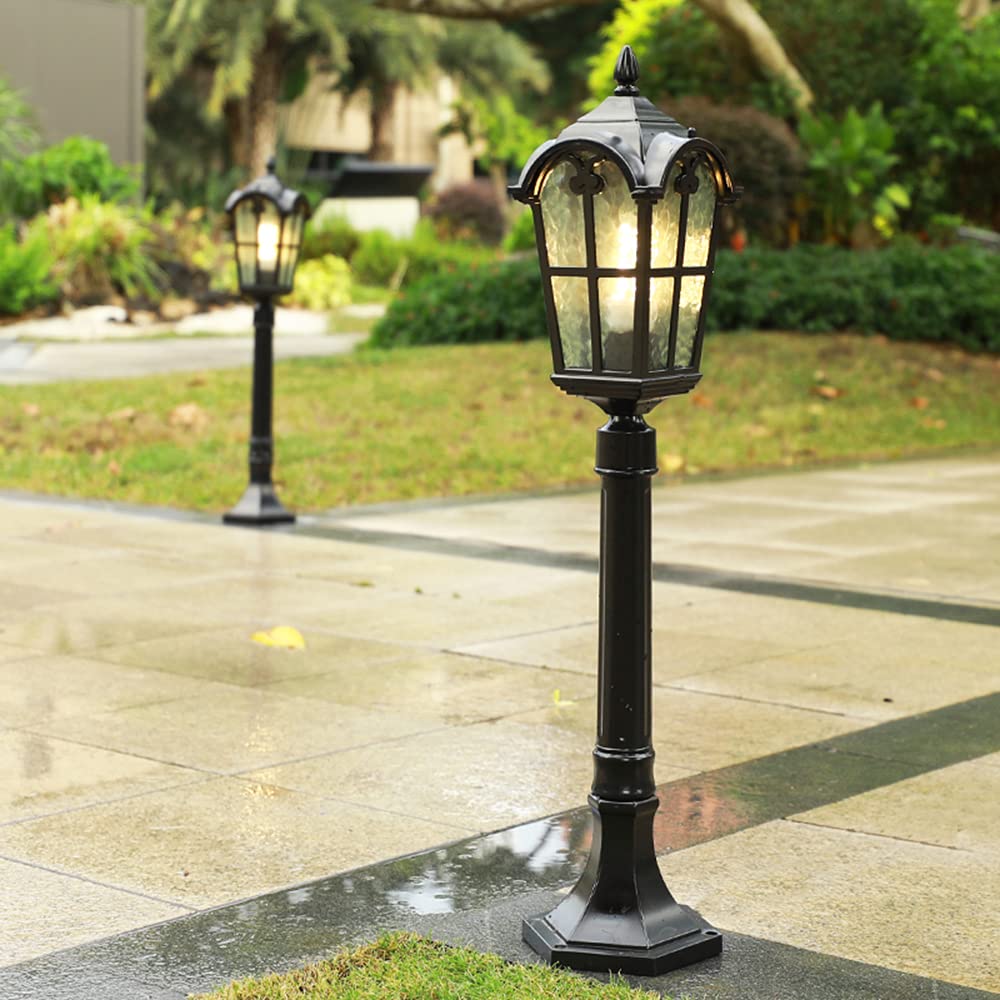 Mengjay Classic Street Light, Black Floor lamp, Rural Style Rural Residential 1 x E27, Ideal Choice for Gardens and terraces, Outdoor Lighting (G)