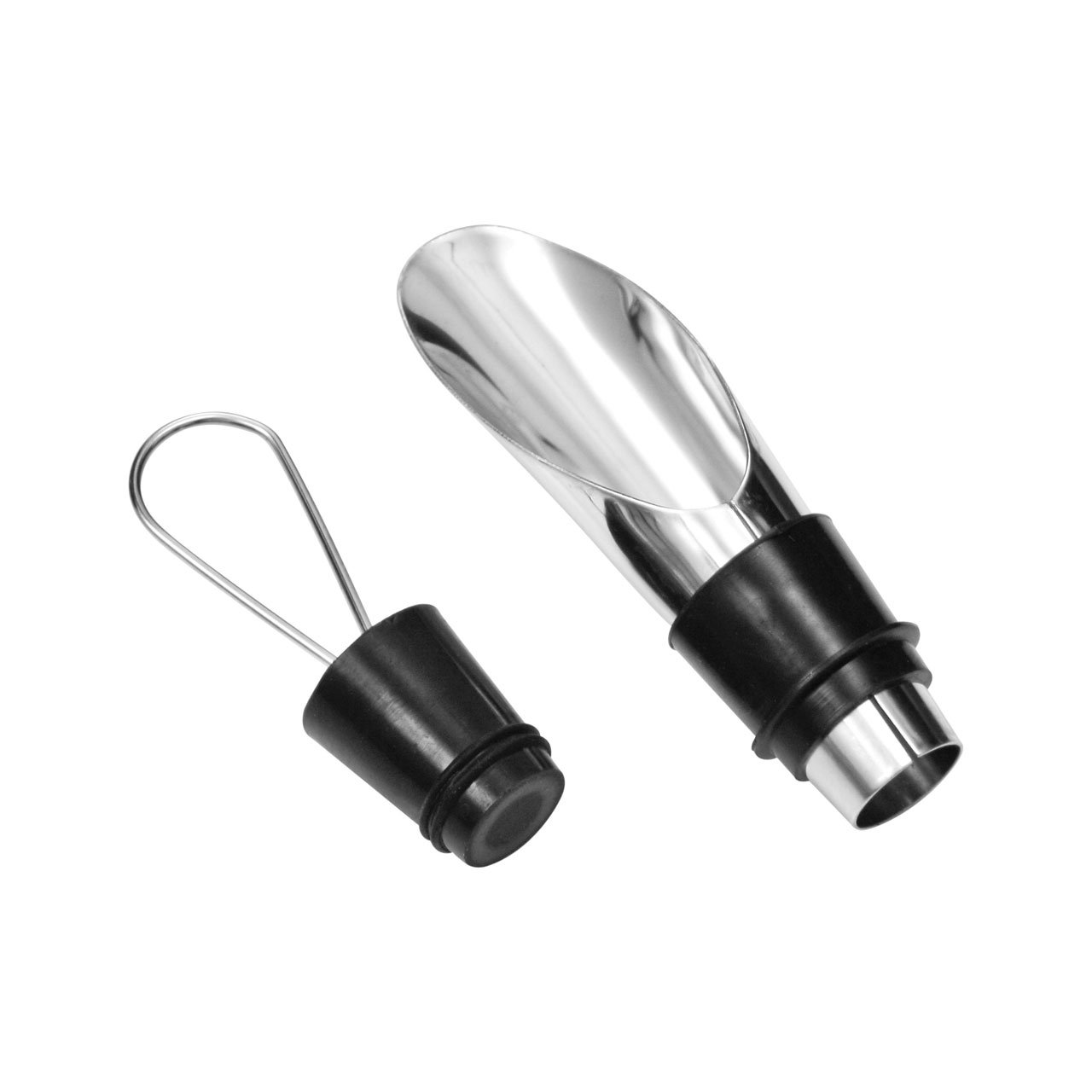 Orsina Wine Pourer & Stopper - Silver - Plastic/Chrome