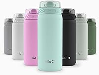 Vista 117 de Ello Cooper Twist - Botella de agua de acero inoxidable de 32 onzas con tapa para beber A prueba de fugas Doble pared y aislada al vacío Asa