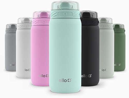 Miniatura 117 de Ello Cooper Twist - Botella de agua de acero inoxidable de 32 onzas con tapa para beber, a prueba de fugas, doble pared y aislada al vacío, lazo de