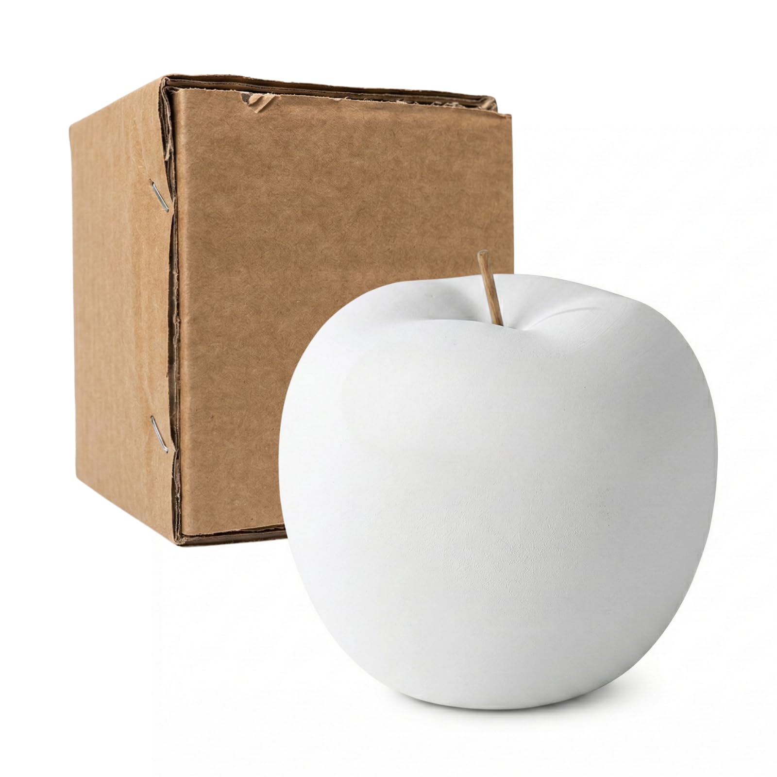 貯金箱 木製 風 陶器製 りんご リンゴ 林檎 500円玉箱 500円貯金 100円玉 1000円 小銭 お札 貯金 小物 インテリア 可愛い おしゃれ おもしろ バンク オブジェ 北欧 小さめ ペーパーウェイト (ホワイト)