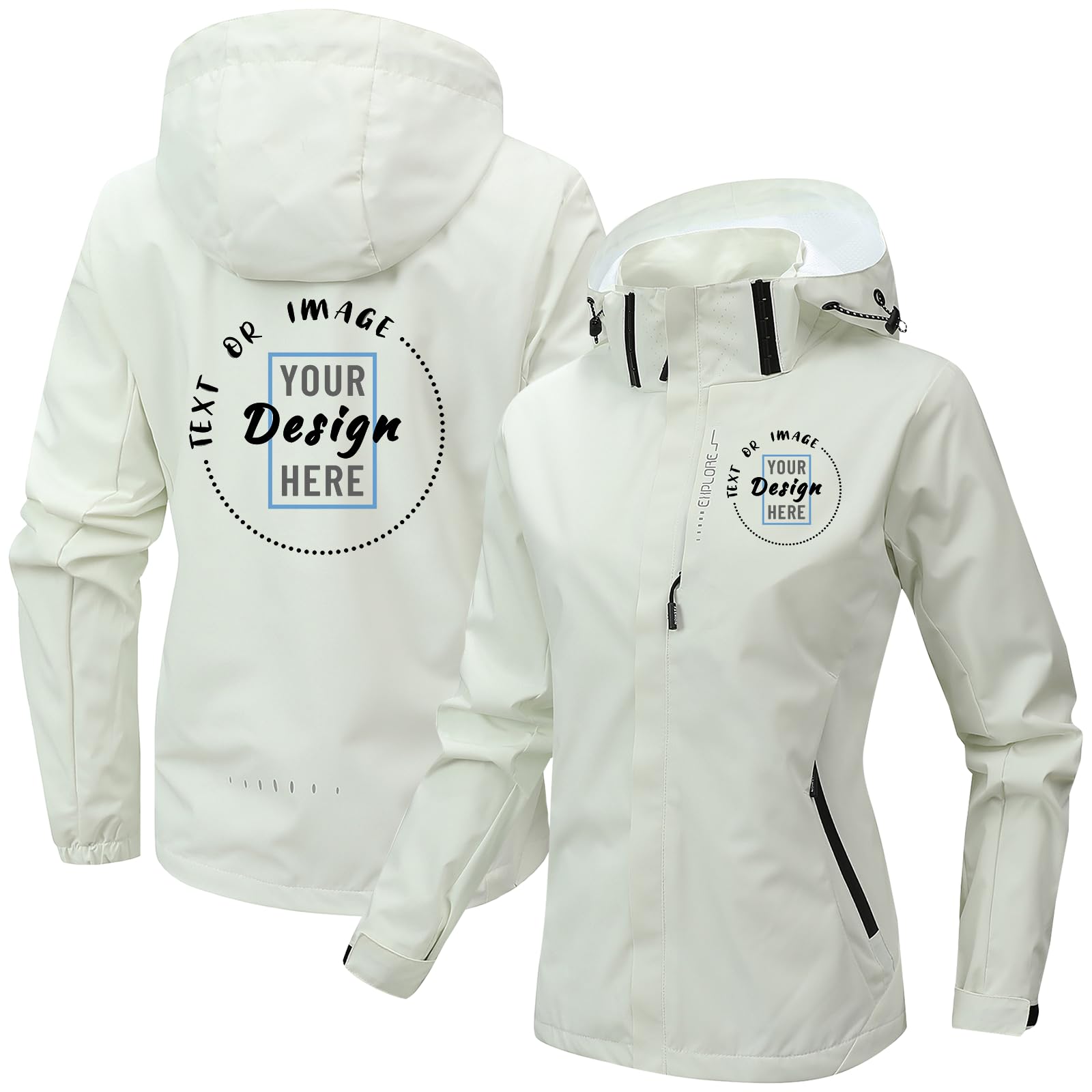 Veste softshell imperméable et coupe-vent personnalisable pour femme avec texte photo