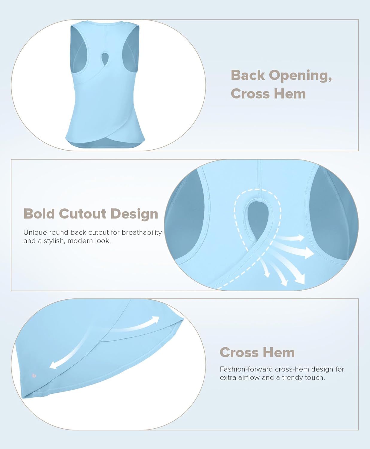 BRXL Quick Dry High Neck Workout Tank Tops for Women Athletic Racerback Sleeveless Gym Running Tennis Shirt Loose Fit - Image 5