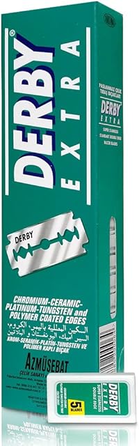 Derby Extra Shaving Blades, Derby Green, 100 Count