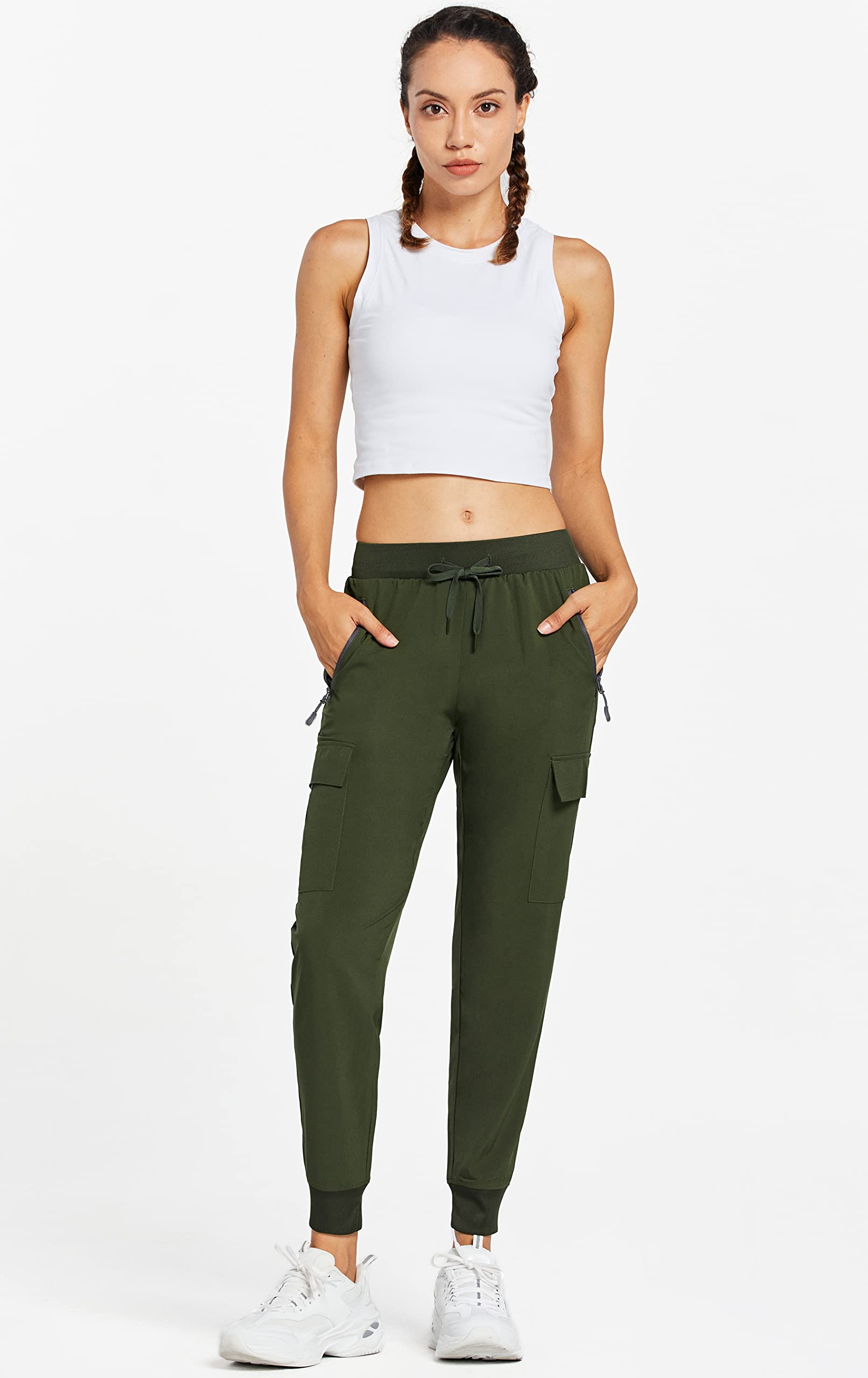 Comallan Pantaloni da Trekking da Donna Estivo Cargo Jogging Leggeri ad Asciugatura Rapida Pantaloni per Sportivi Running Sports Casual all'Aria Aperta