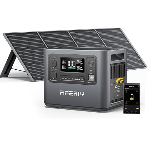 AFERIY Solar Generator P210 with 200W Solar Panel 2400W Portable Power Station 2048Wh | AC Output with 120V,2400W,Solar Generator for Home Use,Outdoor Camping,Power Outage, Camping,Emergencies
