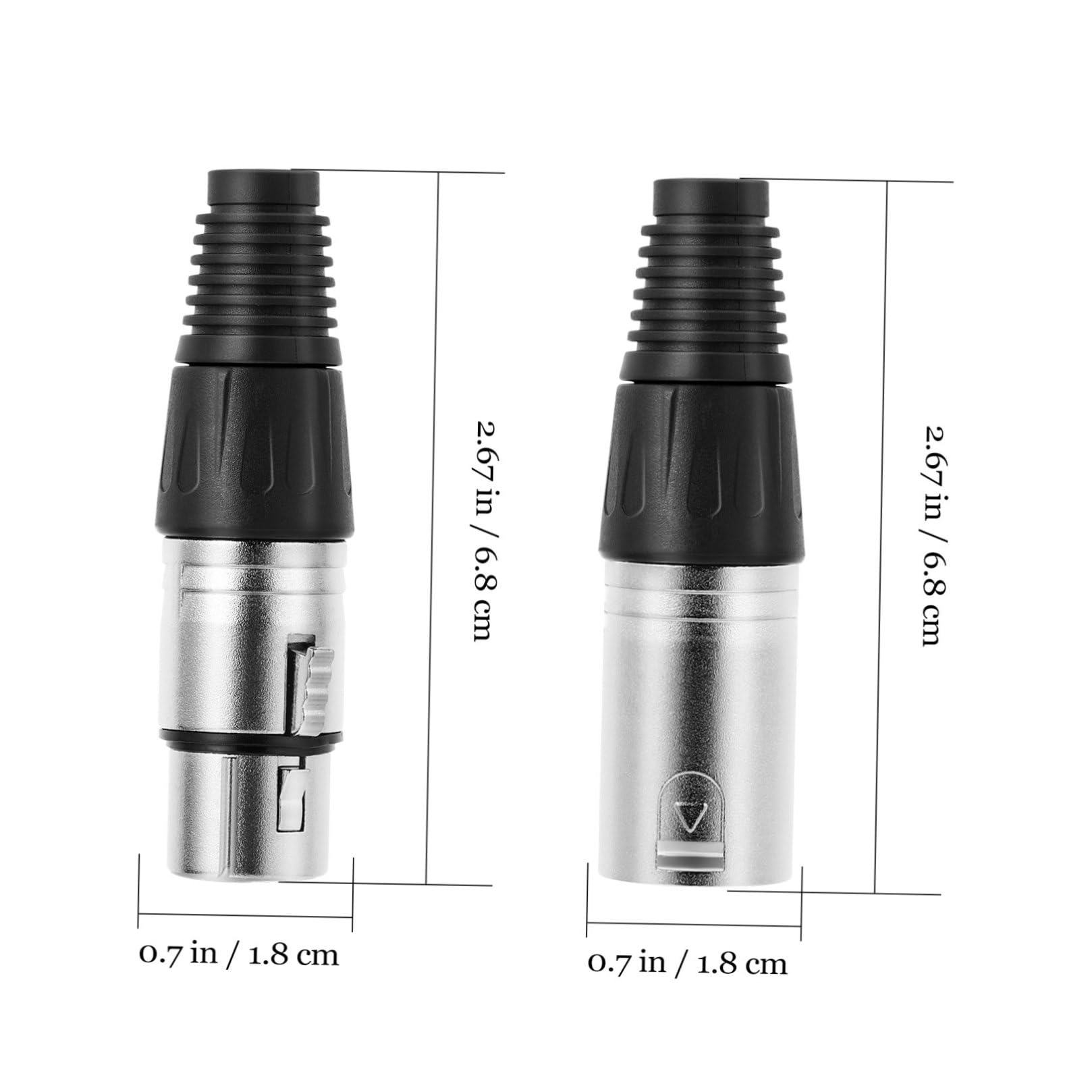 Mipcase Connettore Xlr Maschio e Femmina a Saldare Facile da Montare e Trasportare Set da 20 Pezzi 3 Pin per Microfono in Lega di Zinco Nero per Connessione Audio