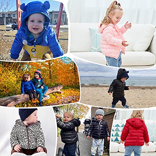 Unicomidea Toddler Winter Coats For Baby Girl With Hoods (Padded) Light Puffer Jacket Outdoor Travel Infant Zipper Warm Outerwear Cloth Snow Play 6-12 Months Pink Fall Baby Outwear thumb #5