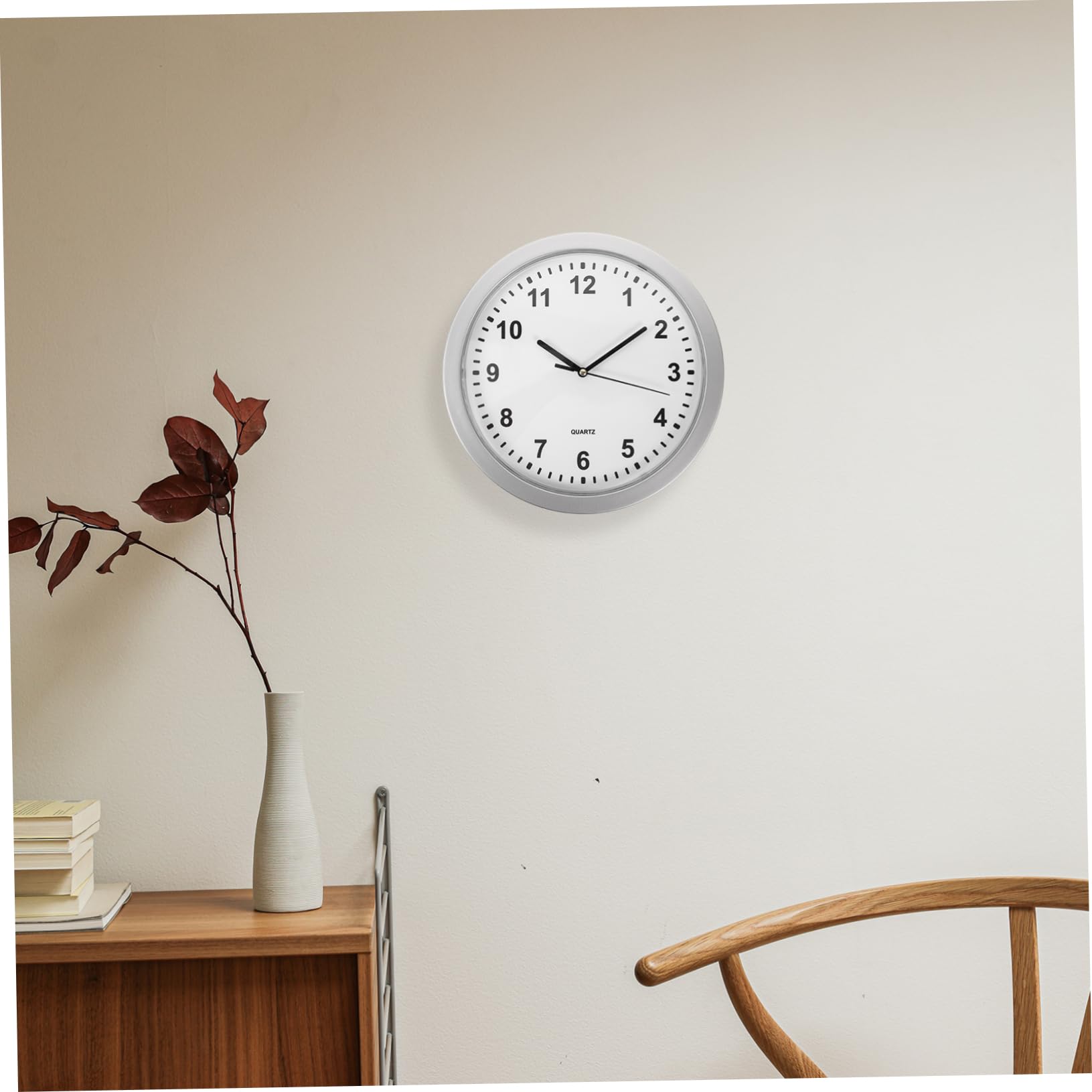 Wanduhr mit Verstecktem Safe für Geld, Dekorativ, Silber
