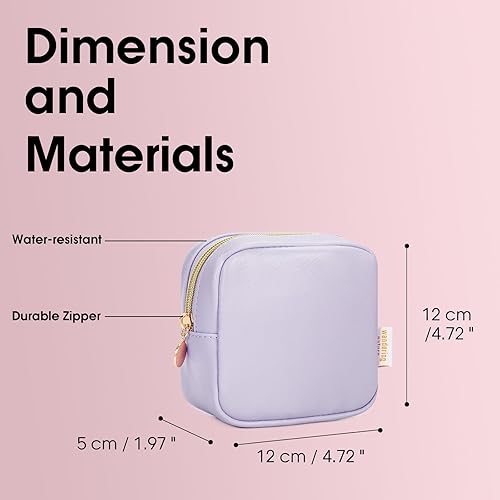 Miniatura 3 de Wandering Nature Pequeña bolsa de maquillaje para bolso, bolsa de cosméticos con cremallera para mujer, bolsa de viaje de cuero vegano ecológico,