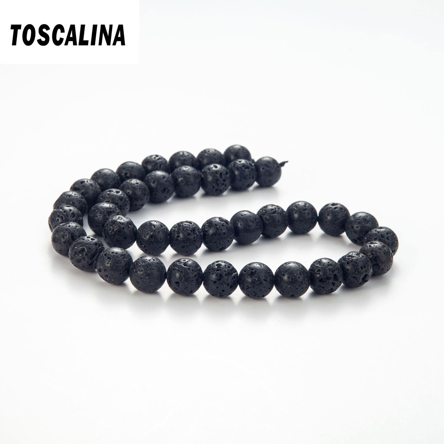 100 Stück Naturstein-Perlen, 8 mm, Lava-Perlen, runde Edelsteine, lose Perlen mit elastischem Armband für Armbänder, Halsketten, Schmuckherstellung