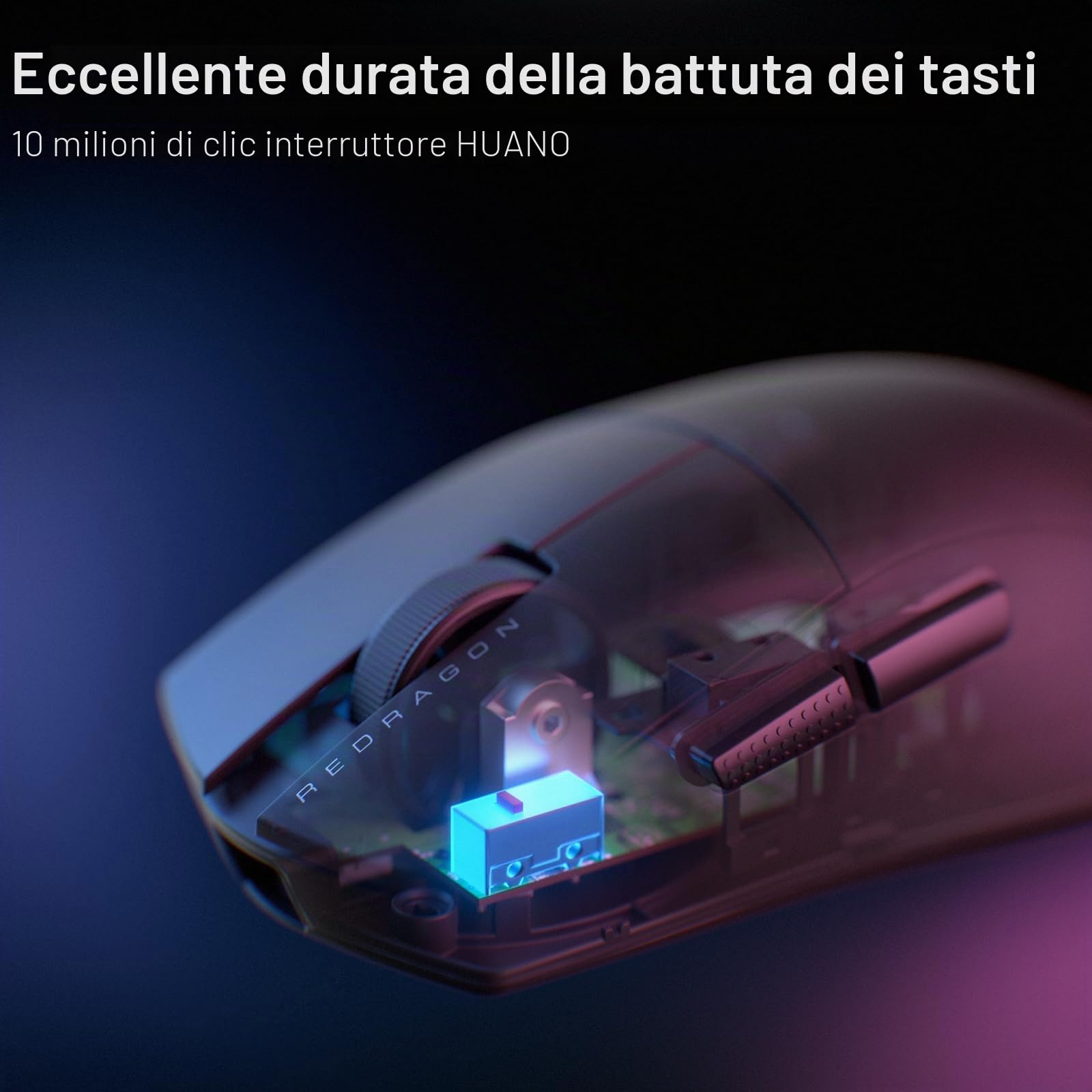 Redragon M916 Mouse Gaming Senza Fili 49g 8K 24K DPI Ergonomico