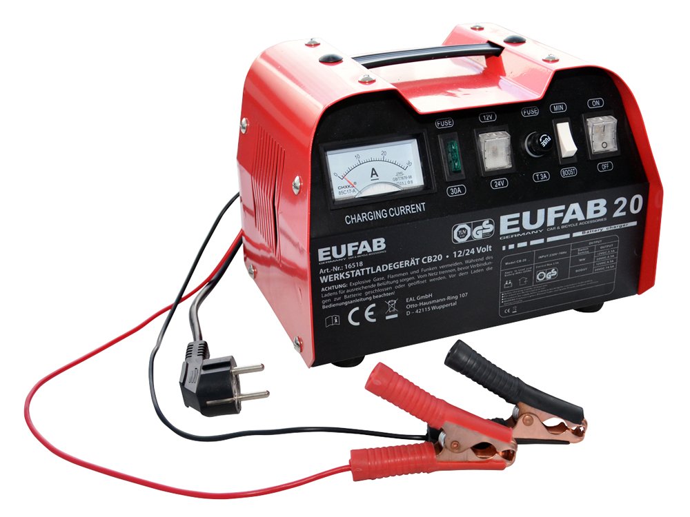 EUFAB 16518 Caricabatteria da auto-officina 12/24V 18/12A