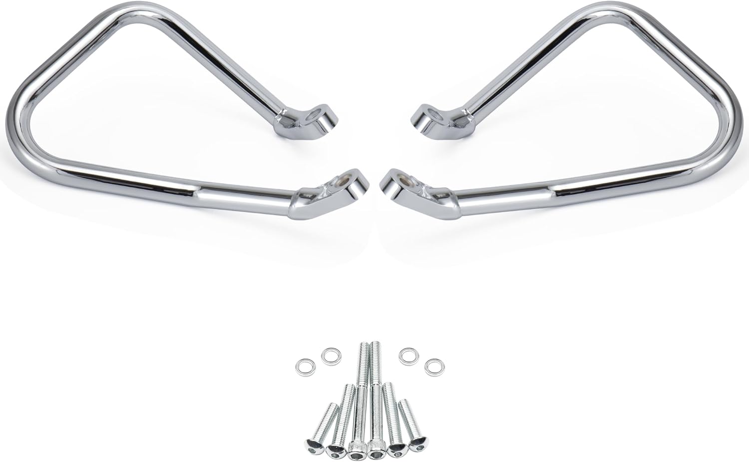 MoKitDora Rear Bolt-on Saddlebag Guard Crash Bar Compatible with 2018 Up Harley Softail Heritage Classic FLHC FLHCS, Chrome