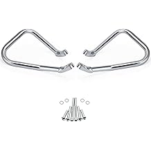MoKitDora Rear Bolt-on Saddlebag Guard Crash Bar Compatible with 2018 Up Harley Softail Heritage Classic FLHC FLHCS, Chrome