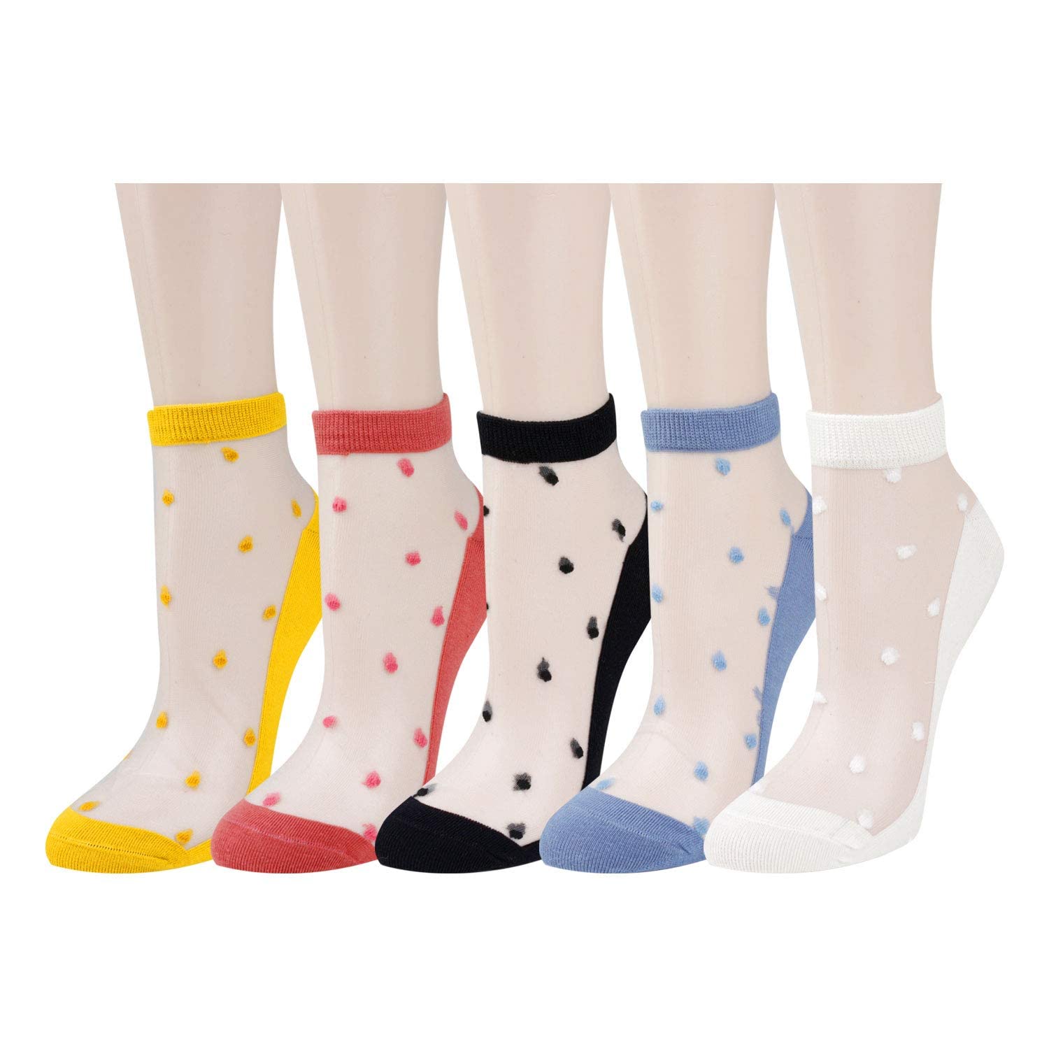 Benefeet Sox Womens Girls Sheer Socks Lace Mesh Ankle Socks Transparent See Through Short Sock Ultra Thin Nylon Summer Sock