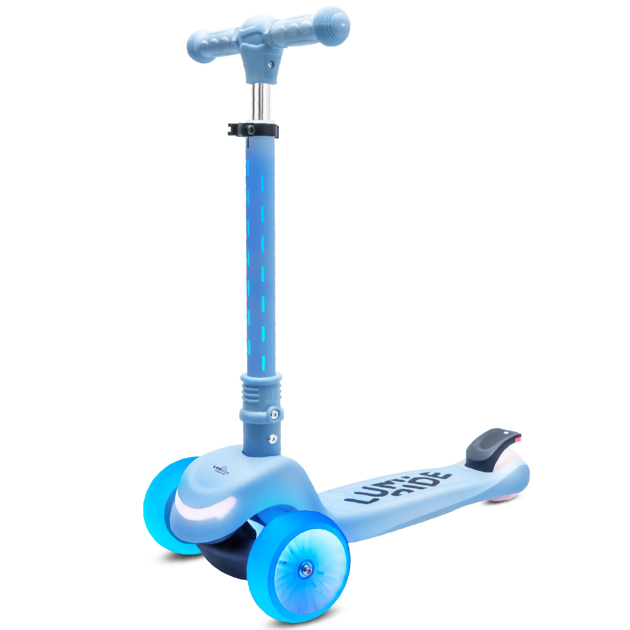 Trottinette Enfant Lumi Ride 3 Roues LED Pliable – Guidon Réglable, Frein Pied